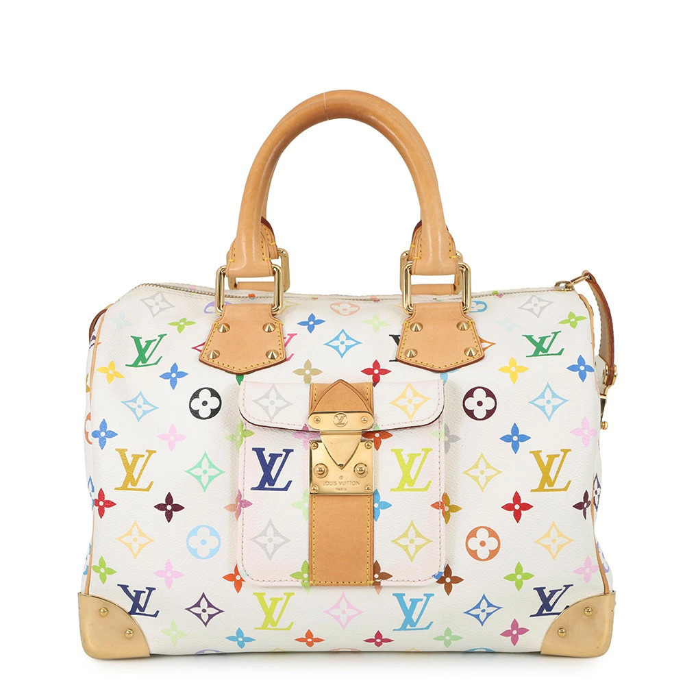 Louis Vuitton Monogram Multicolor Speedy Handbag Bag White